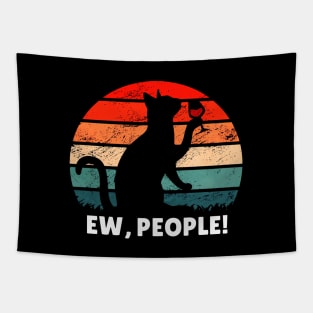 Drinking cat sunset ✅ mode transparant Tapestry