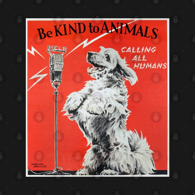 Be Kind to Animals Vintage Poster Print by talesanura