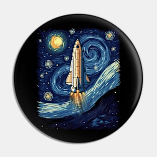 Starry Night Rocket Launch Space Gifts Science Gifts Space Pin