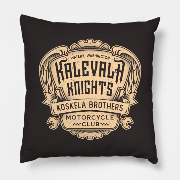 Watery Kalevala Knights Crest Pillow by Lagelantee