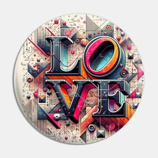 Mathematical Love Abstract Art Pin