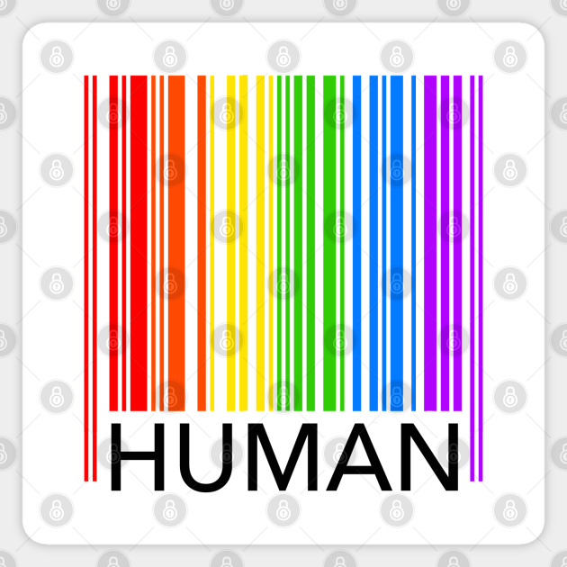 Human - Gay Pride Barcode - Human Gay Pride Barcode - Sticker