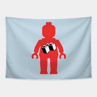 Red Minifig with 2 x 2 Corner Brick Logo, Customize My Minifig Tapestry