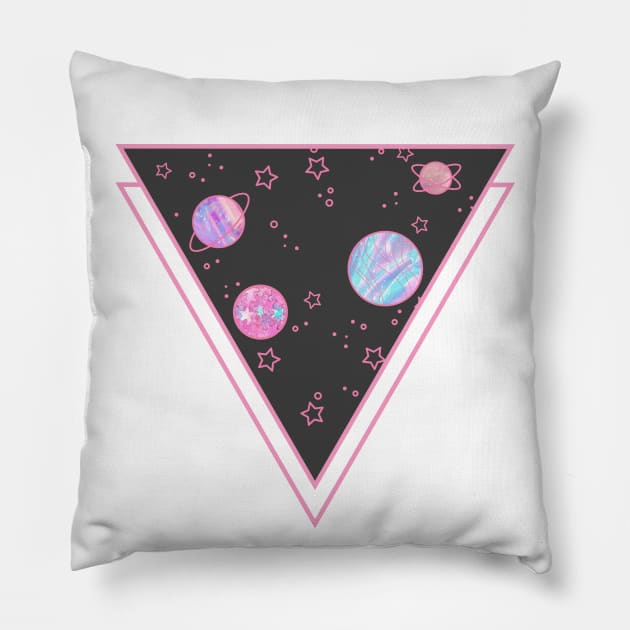 Glitter Galaxy - Black Pillow by RossellaVicari