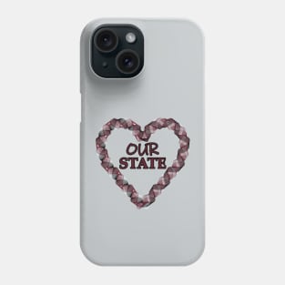 Our State Heart Wreath - Maroon, Black, & White Phone Case