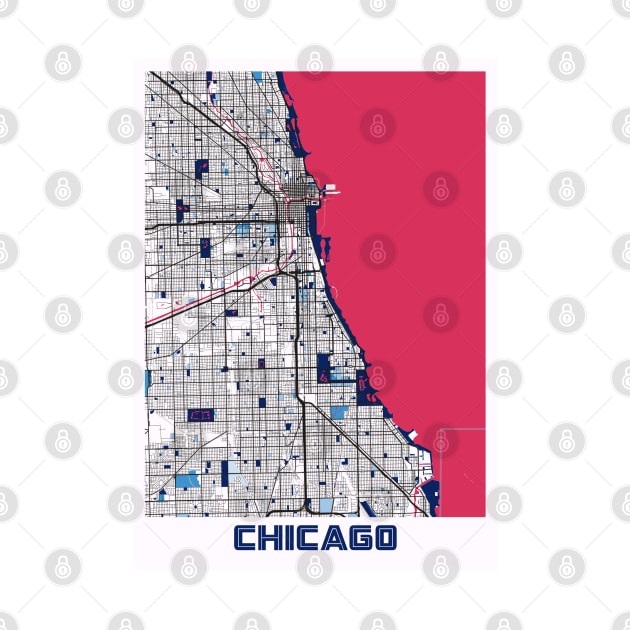 Chicago - Illinois MilkTea City Map by tienstencil