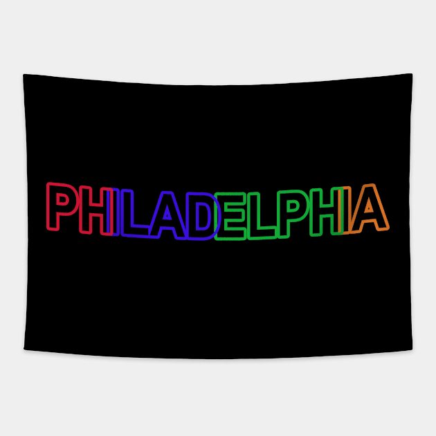 Neon Philadelphia Tapestry by Philly Drinkers