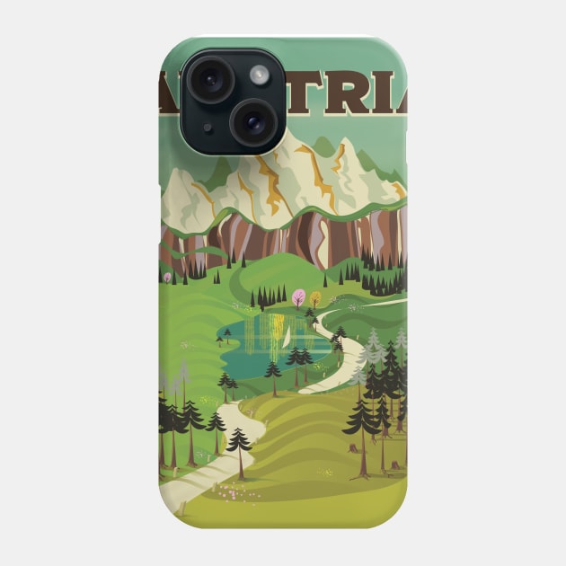 Austrian vintage travel poster Phone Case by nickemporium1