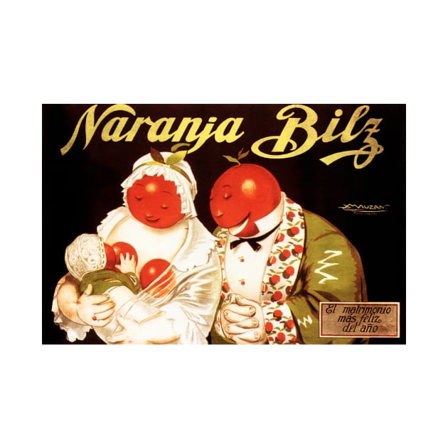 NARANJA BILZ Orange Juice Family Vintage Fruit Advertisement by Achille Mauzan by vintageposters