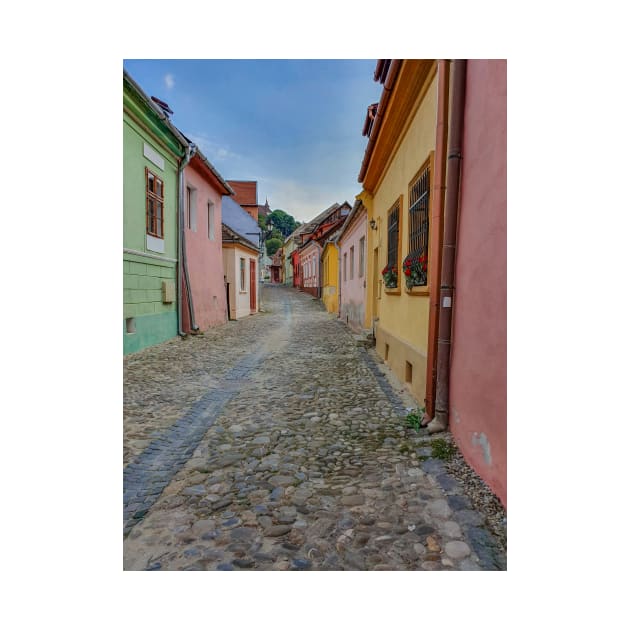 Sighisoara Old Town street by TDArtShop