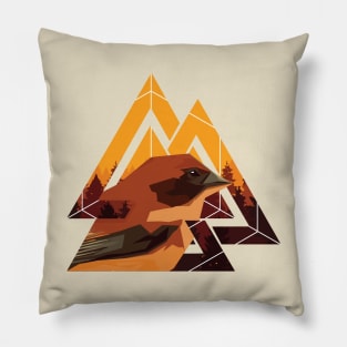 Geometric Bird Design Pillow