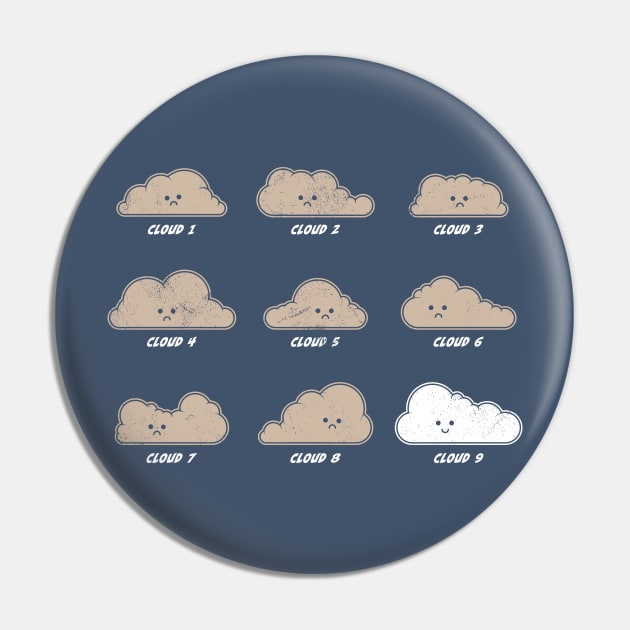 Cloud 9 — Smiling Cloud Cartoon Pin by Phil Tessier