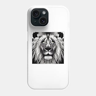 BLACK AND WHITE LION Phone Case