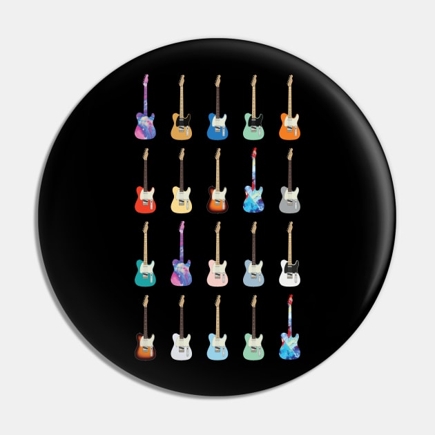 T-Style Electric Guitar Icons Huge Collection Pin by nightsworthy