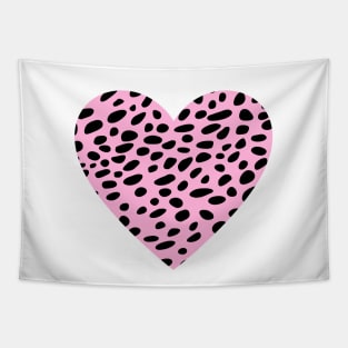 Cheetah Leopard Print Pink Heart Tapestry