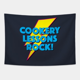 COOKERY LESSONS ROCK! LIGHTNING LOGO SLOGAN FOR TEACHERS, LECTURERS ETC. Tapestry