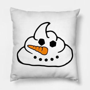 snowman poo emoji ugly Christmas sweater design Pillow