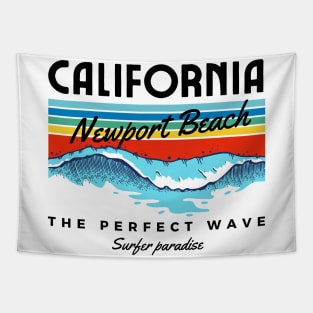 Retro Newport Beach California Tapestry