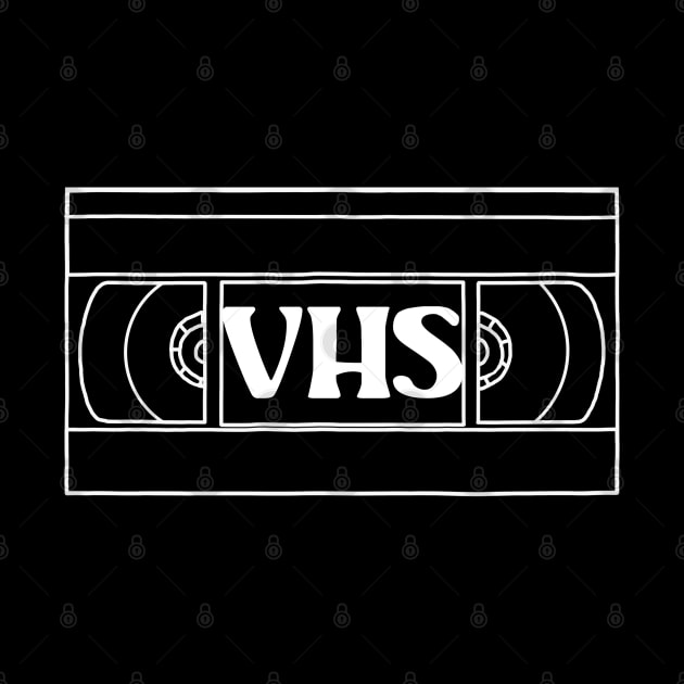 VHS Basic Retro Illustration VCR Home Video Cassette Tape 80's 90's Nostalgia by blueversion