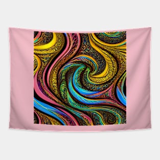 Multicolor Decorative Swirls number one Tapestry