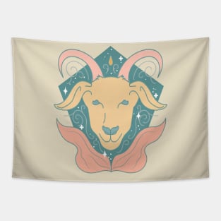 Capricorn Sea Goat (Peach) Tapestry