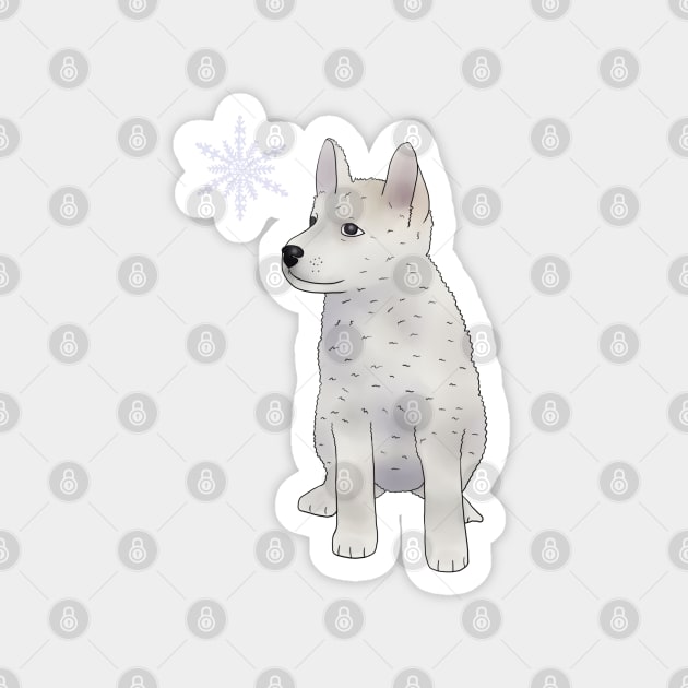 Hund mit Schneeflocke Magnet by Blumchen