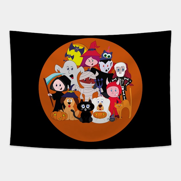 Cute Halloween design ideas, funny and cool cartoon Tapestry by DiegoCarvalho