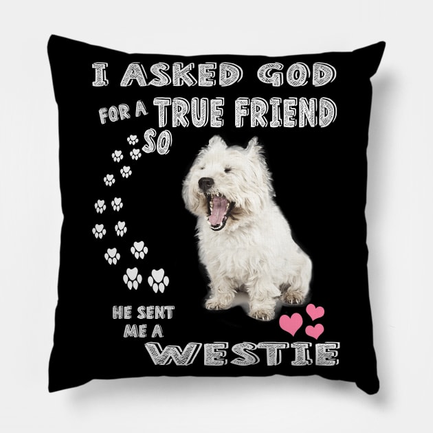 West Highland White Terrier lovers Westie Gifts, Cute Westie Pillow by hugandmug