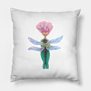 The flower and dragonfly embrace Pillow