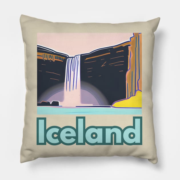 Iceland Skogafoss Pillow by Coolies