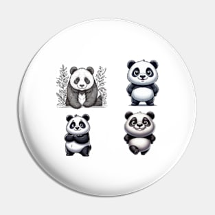 Panda Wonderland - Whimsical Illustration for Nature Enthusiasts Pin