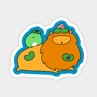 Lily Pad Lion and Frog Magnet