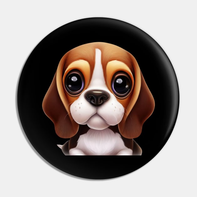 Pawsome Beagle Pin by Art By Mojo