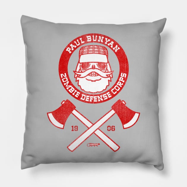 Paul Bunyan Zombie Defence Corps Pillow by GiMETZCO!