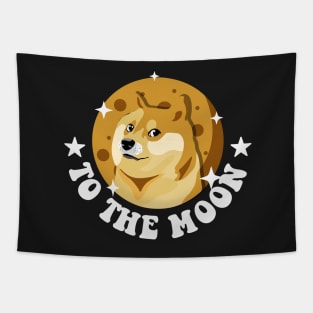 Funny Dogecoin To The Moon Tapestry