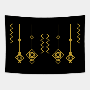 Golden Chinese Harmony Tapestry