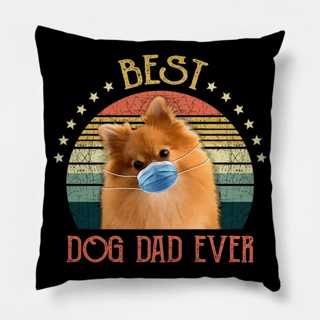 Mens Best Dog Dad Ever Pomeranian Fathers Day Gift Pillow by gussiemc