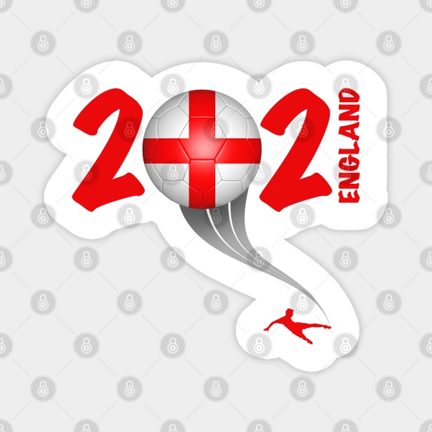 England Euro Soccer 2021 Magnet by DesignOfNations