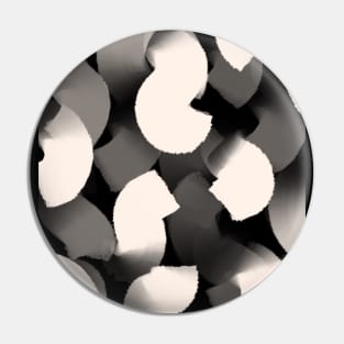 Black and White, Wavy, Brush Stroke Style Pin