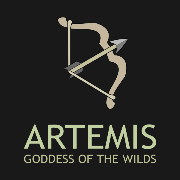 Artemis Greek Goddess of the Wilds Bow of Artemis Symbol by AgemaApparel