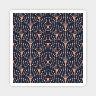 Art déco geometric dark blue pattern Magnet