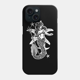 Retro Pin-Up Black And White Mermaid Phone Case