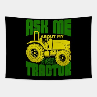 Ask Me About My Tractor Farmer Gift Tapestry