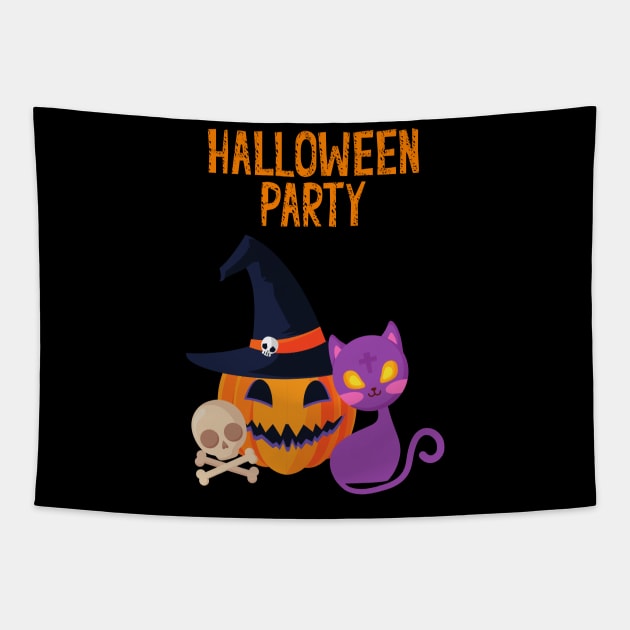 Halloween Party Tapestry by Kiyiya Designs