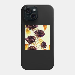 Black rose watercolor rose Phone Case