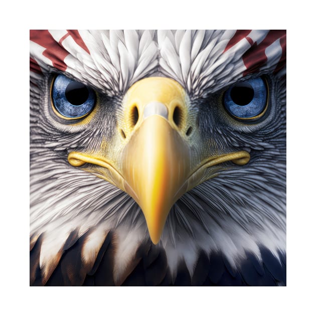 USA, Bald Eagle, America, American Flag, by thewandswant