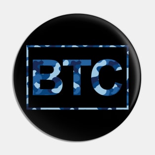 Bitcoin Blue Camo Pin