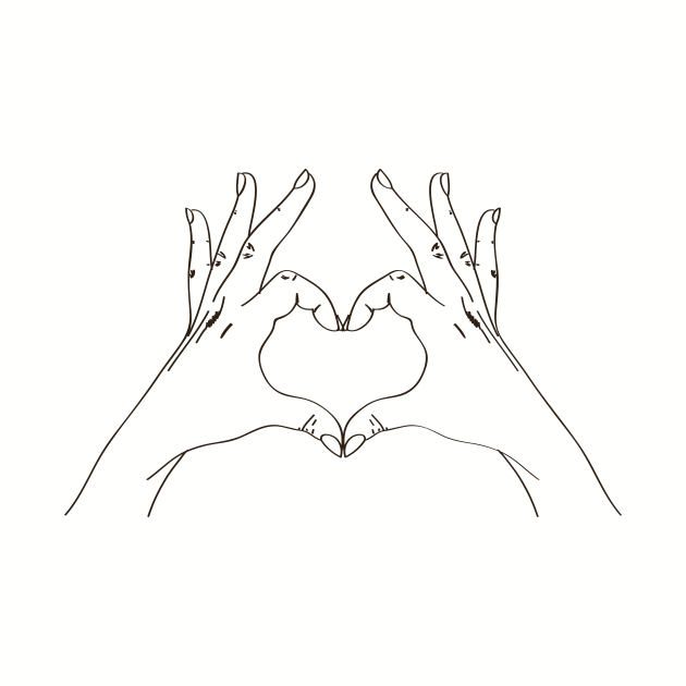 Heart fingers sign - Cute Hand Drawing - Tapestry | TeePublic