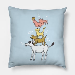 The Bremen town musicians - seamless repeat Pillow