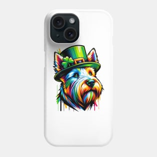 Scottish Terrier Enjoys Saint Patrick's Day Festivities Phone Case